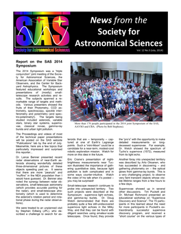 News from the Society for Astronomical Sciences