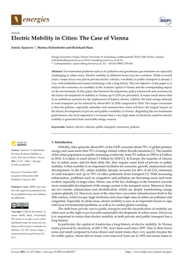 Electric Mobility in Cities: the Case of Vienna