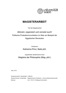 Magisterarbeit