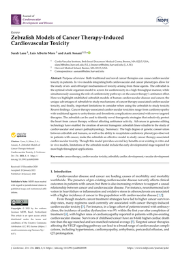 Zebrafish Models of Cancer Therapy-Induced Cardiovascular