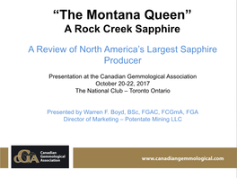 “The Montana Queen” a Rock Creek Sapphire