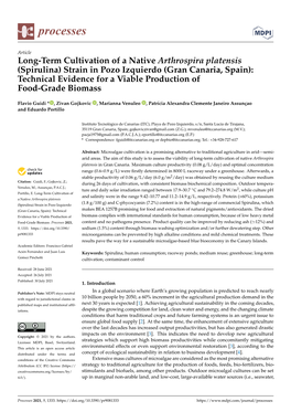 Long-Term Cultivation of a Native Arthrospira Platensis (Spirulina)