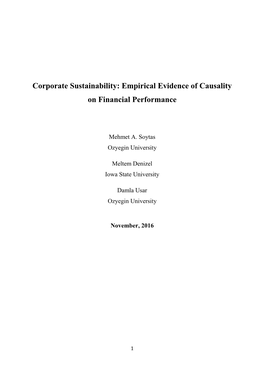 Empirical Evidence of Causality on Financial Performance