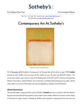 Contemporary Art at Sotheby's