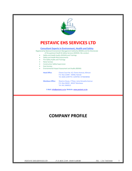 Pestavic Ehs Services Ltd Company Profile