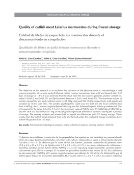 Quality of Catfish Meat Leiarius Marmoratus During Frozen Storage