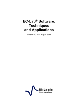 EC-Lab Software: Techniques and Applications