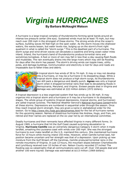 Virginia HURRICANES by Barbara Mcnaught Watson