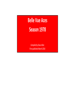 Belle Vue Aces Season 1978