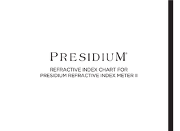 Refractive Index Chart for Presidium Refractive Index