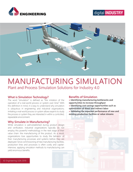 MANUFACTURING SIMULATION Plant and Process Simulation Solutions for Industry 4.0