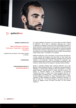 Marco Mengoni Trionfa Su Timmusic: 