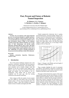 Past, Present and Future of Robotic Tunnel Inspection