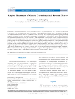 Surgical Treatment of Gastric Gastrointestinal Stromal Tumor