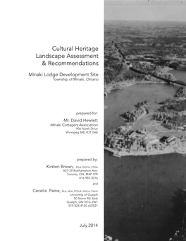 Cultural Heritage Landscape Assessment & Recommendations