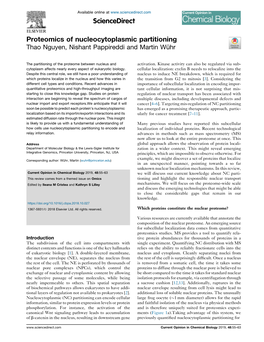 Proteomics of Nucleocytoplasmic Partitioning