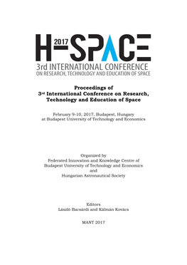 Proceedings of 3Rd International Conference on Research, Technology and Education of Space