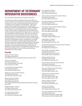 Department of Veterinary Integrative Biosciences 1