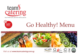 Go Healthy! Menu