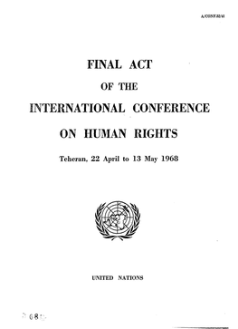 Final Act International Conference on Human Rights