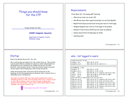 Things You Should Know for the CTF from Wed