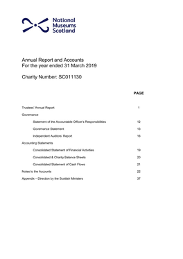 Annual Report and Accounts for the Year Ended 31 March 2019 Charity Number