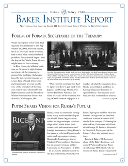 Baker Institute Report