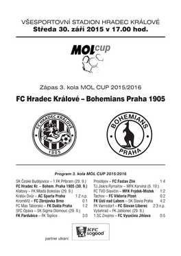 Gól Pohár Bohemians 30.9.2015