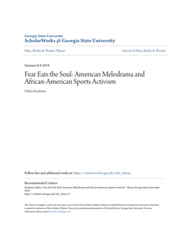 American Melodrama and African-American Sports Activism Dafna Kaufman