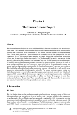 Chapter 4 the Human Genome Project