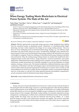 When Energy Trading Meets Blockchain in Electrical Power System: the State of the Art