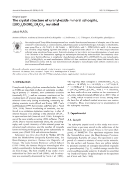 The Crystal Structure of Uranyl-Oxide Mineral Schoepite