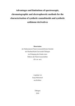 Advantages and Limitations of Spectroscopic, Chromatographic and Electrophoretic Methods for the Characterisation of Synthetic Cannabinoids and Synthetic