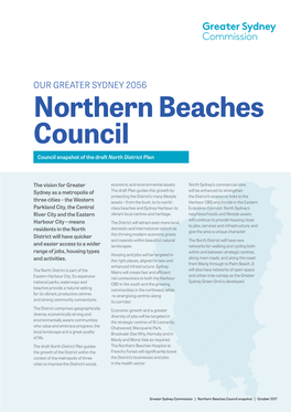 Northern Beaches Council Council Snapshot of the Draft North District Plan