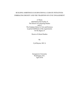 Building Ambitious Us Subnational Climate Initiatives: Embracing Dignity and the Tradition of Civic Engagement