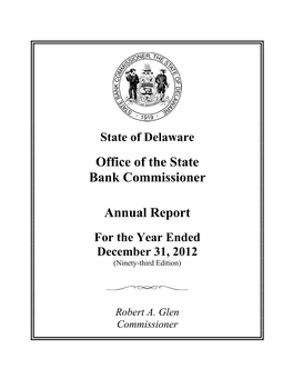 Office of the State Bank Commissioner Annual Report