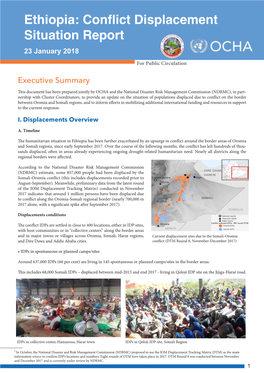Ethiopia: Conflict Displacement Situation Report 23 January 2018