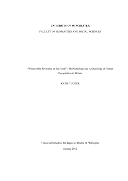 Whence This Severance of the Head?”: the Osteology and Archaeology of Human Decapitation in Britain