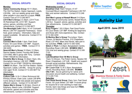 Activity List Advice, Games, Activities and Free Free Refreshments