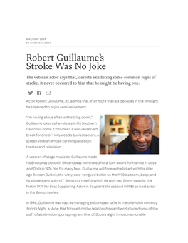 Robert Guillaume's Stroke Was No Joke