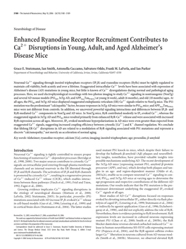 Enhanced Ryanodine Receptor Recruitment Contributes to Ca Disruptions in Young, Adult, and Aged Alzheimer's Disease Mice