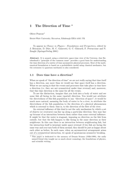 1 the Direction of Time *