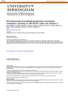 Nicotinamide N-Methyltransferase