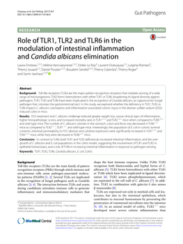 Role of TLR1, TLR2 and TLR6 in the Modulation of Intestinal