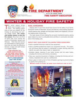 Winter & Holiday Fire Safety