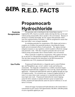 Pesticides EPA-738-F-95-031 Environmental Protection and Toxic Substances September 1995 Agency (7508W) R.E.D