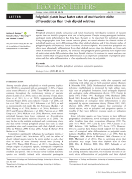 Polyploid Plants Have Faster Rates of Multivariate Niche Differentiation Than Their Diploid Relatives