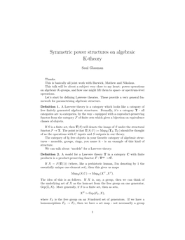 Symmetric Power Structures on Algebraic K-Theory