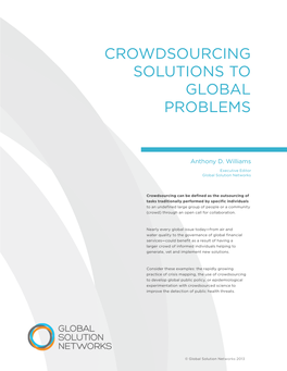 Crowdsourcing Solutions to Global Problems