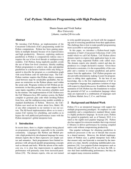 Cnc-Python: Multicore Programming with High Productivity